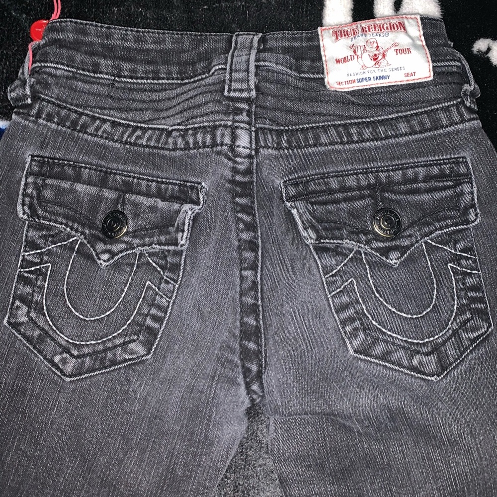 Black True Religion Biker Jeans